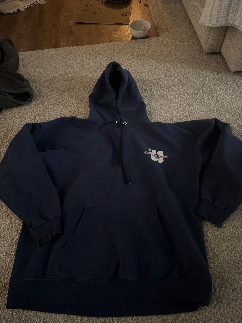 Trader Joe’s Employee Navy Hibiscus Pullover Hoodie Large